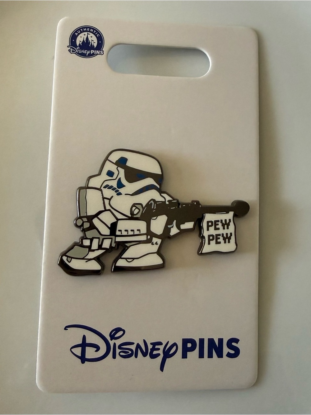 Star Wars White Stormtrooper Enamel Pin with Black & Blue Accents
